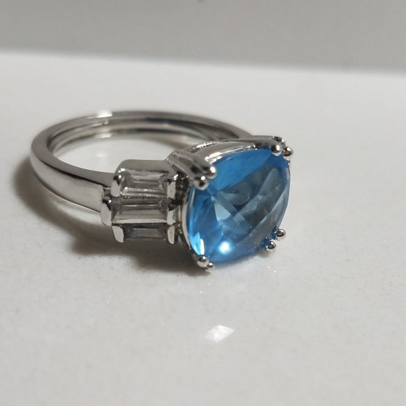 Sterling NV Topaz Ring November Birthstone - Picture 1 of 13